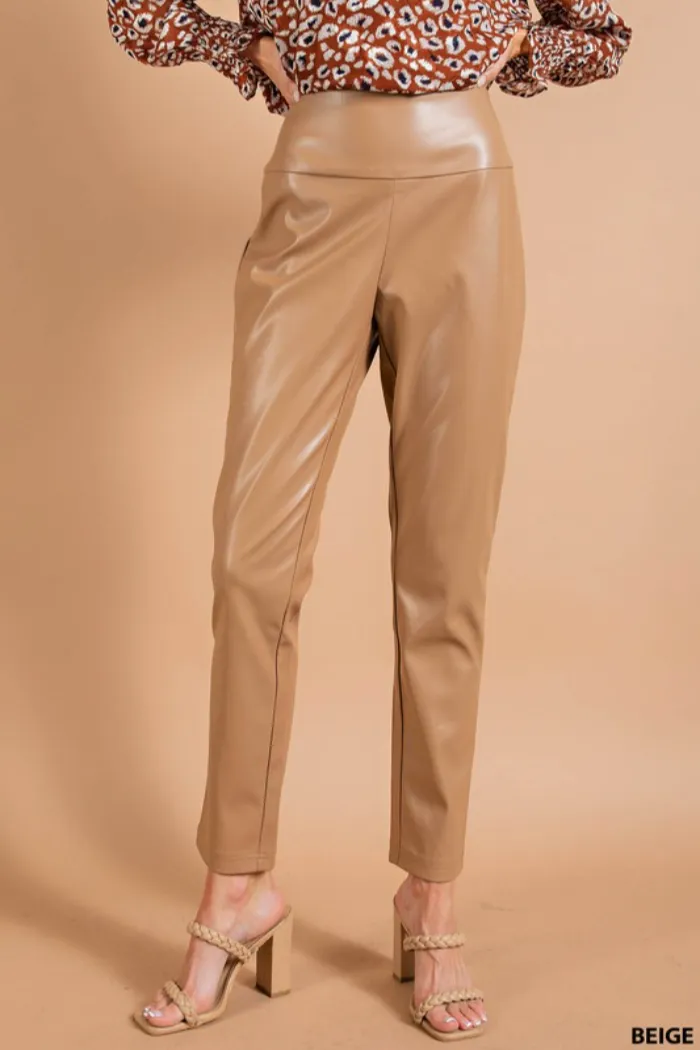 High Waist Faux Leather Leggings