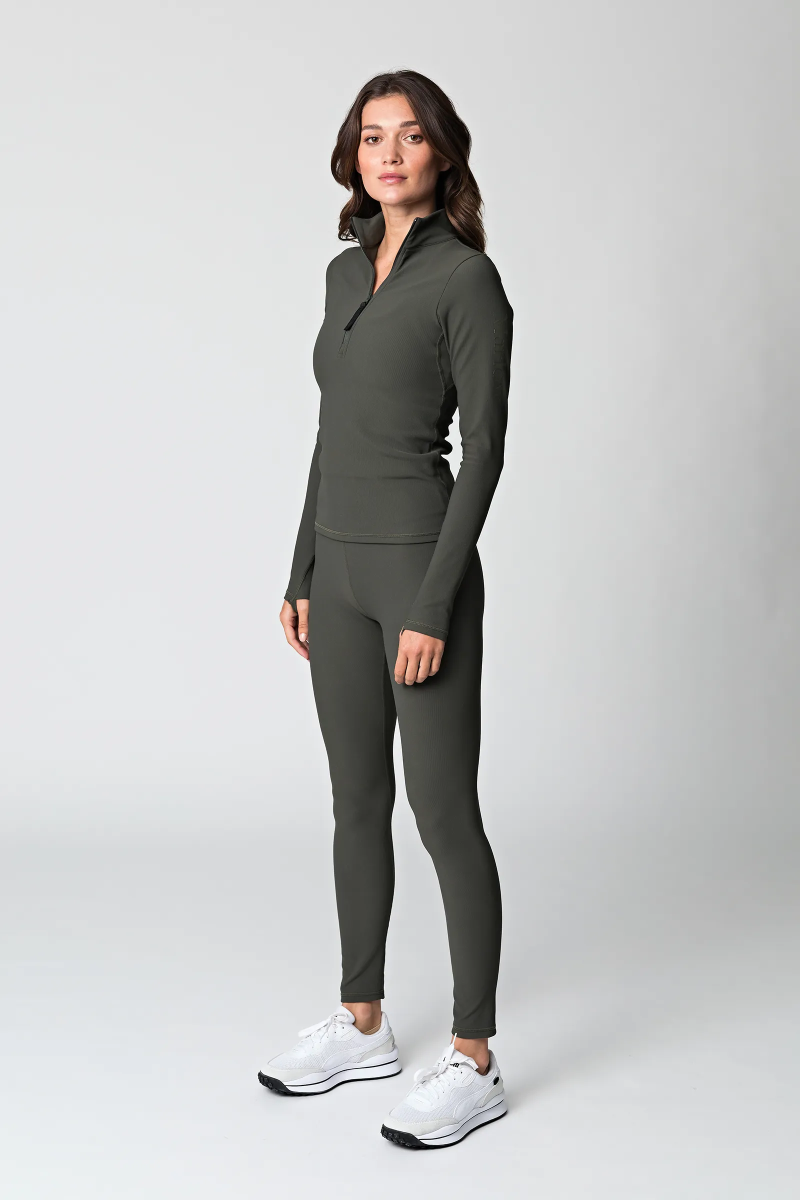 High Waist Flo Rib Legging - Olive