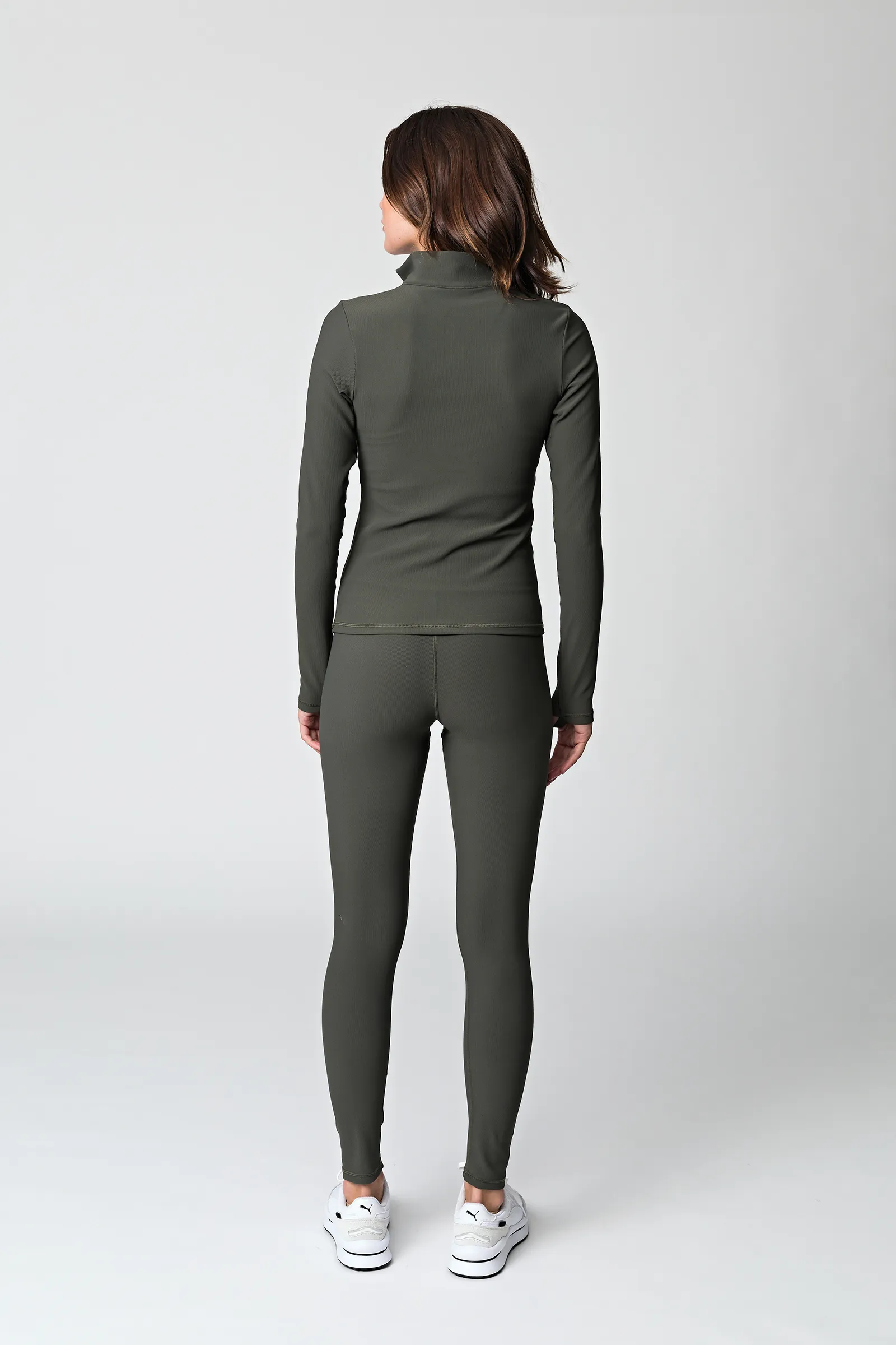 High Waist Flo Rib Legging - Olive