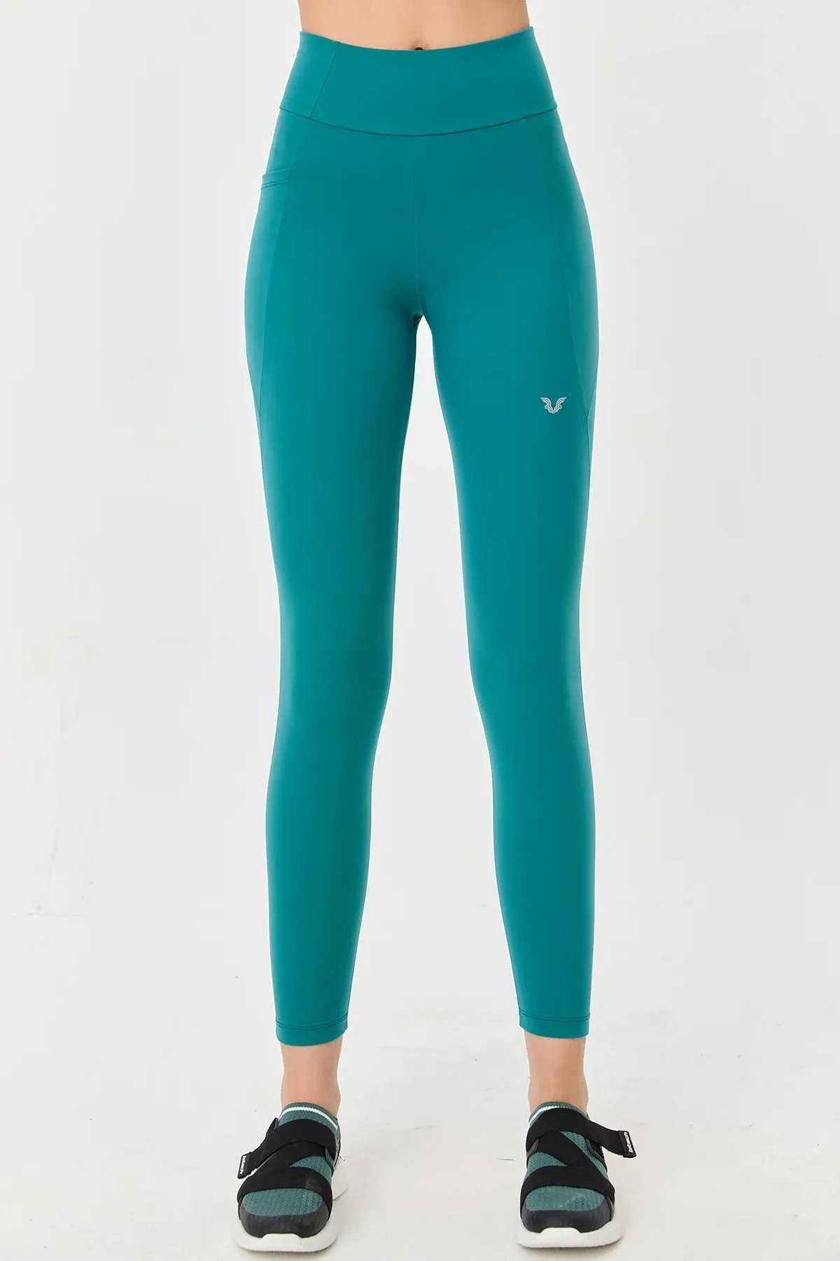 High Waist Side Pocket Leggings in Green