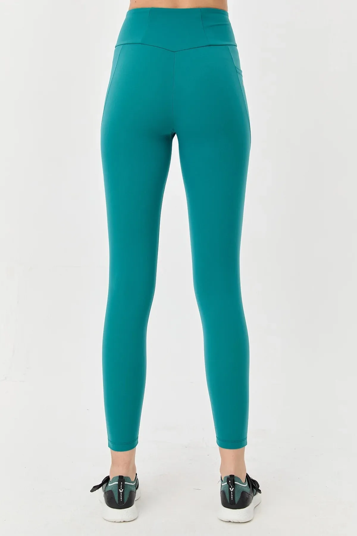 High Waist Side Pocket Leggings in Green
