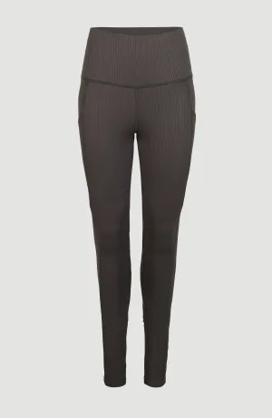 Hike Rib High Waist Leggings | Raven