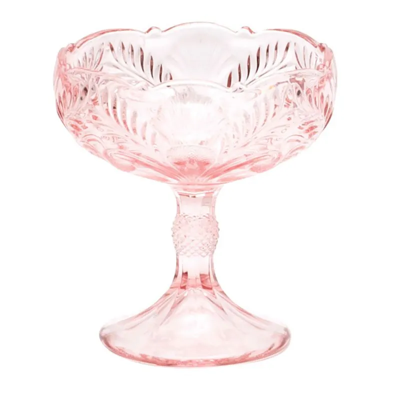 Inverted Thistle Glass Large Compote Bowl - 4 Color Options