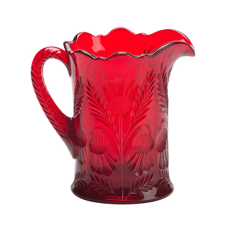 Inverted Thistle Glass Pitcher - 4 Color Options