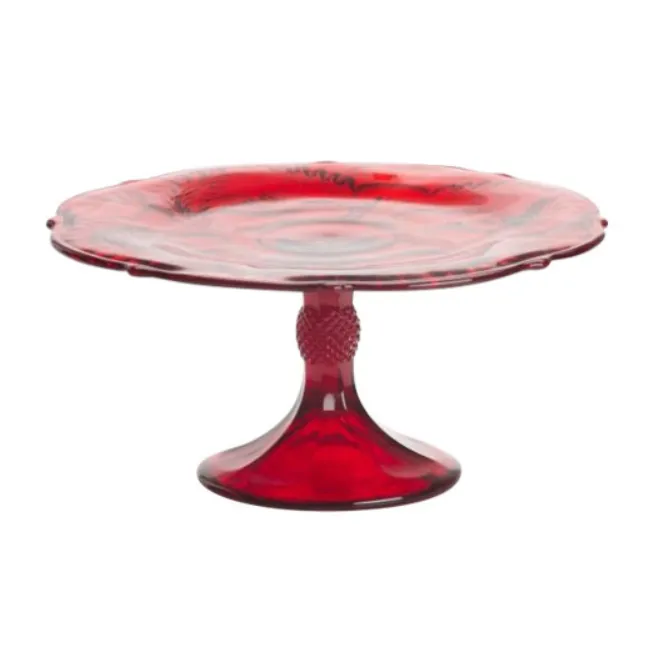 Inverted Thistle Glass Small Cake Plate - 4 Color Options