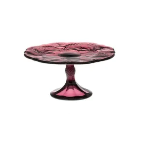 Inverted Thistle Glass Small Cake Plate - 4 Color Options