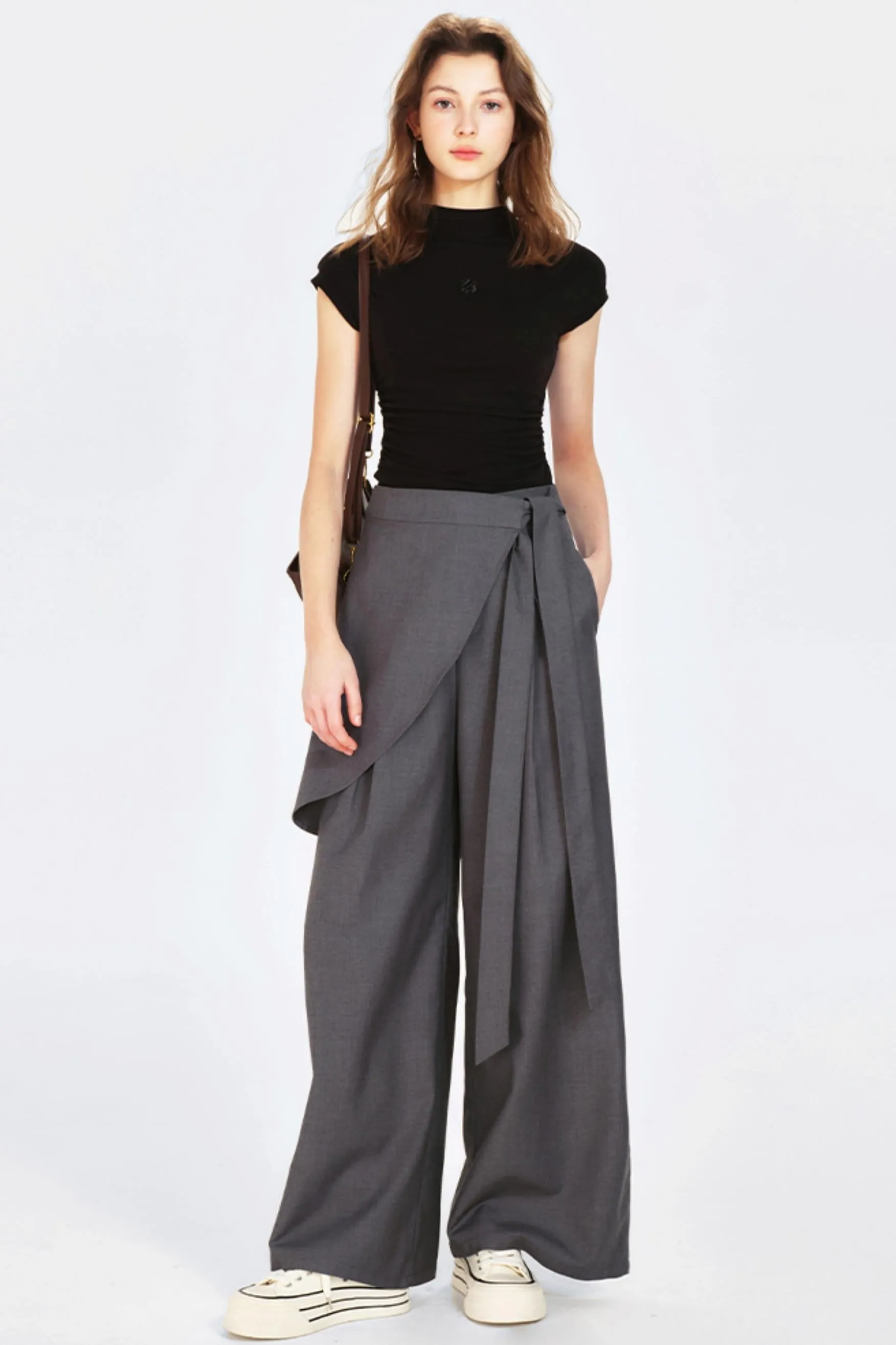Irregular Wide-Leg Pants