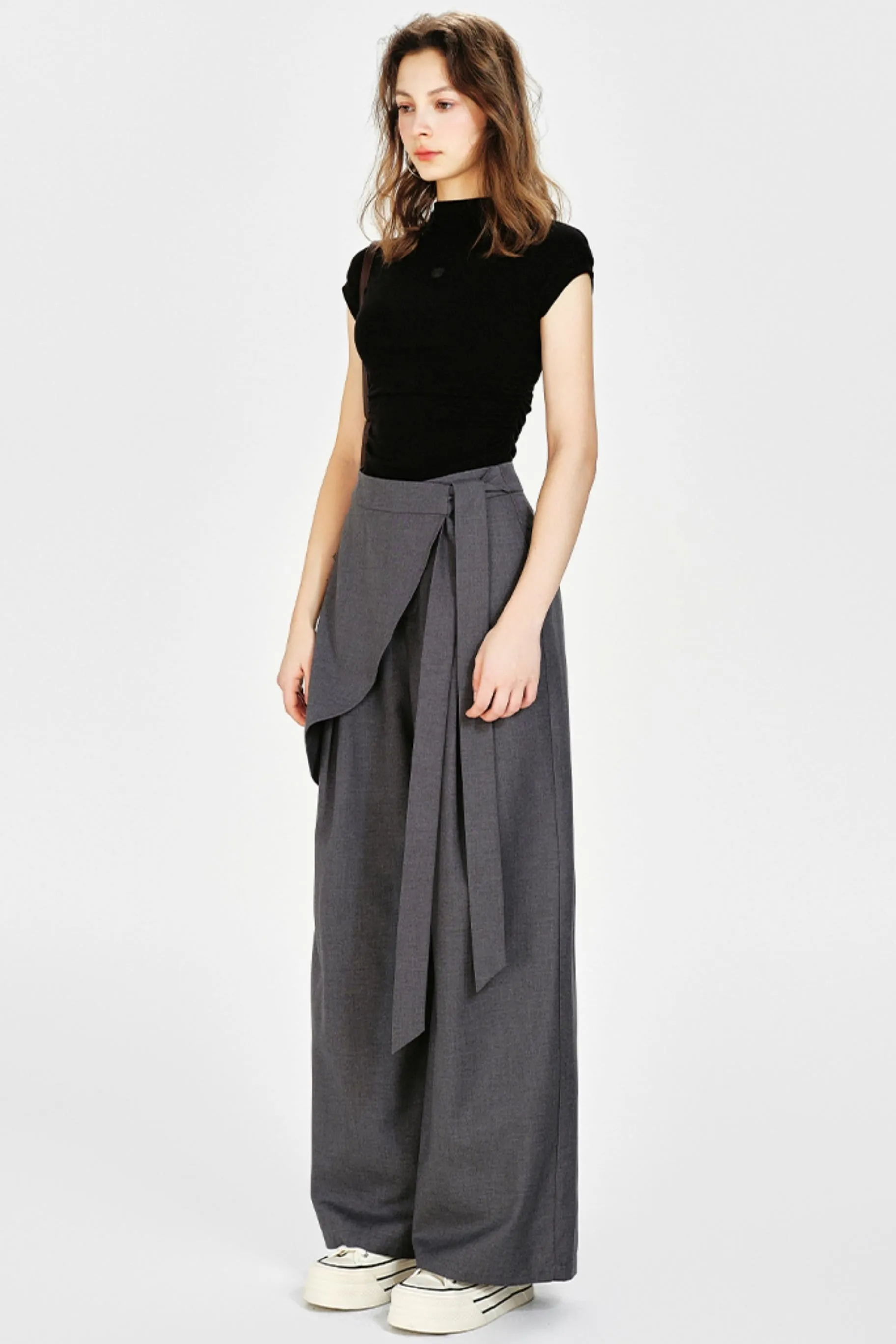 Irregular Wide-Leg Pants