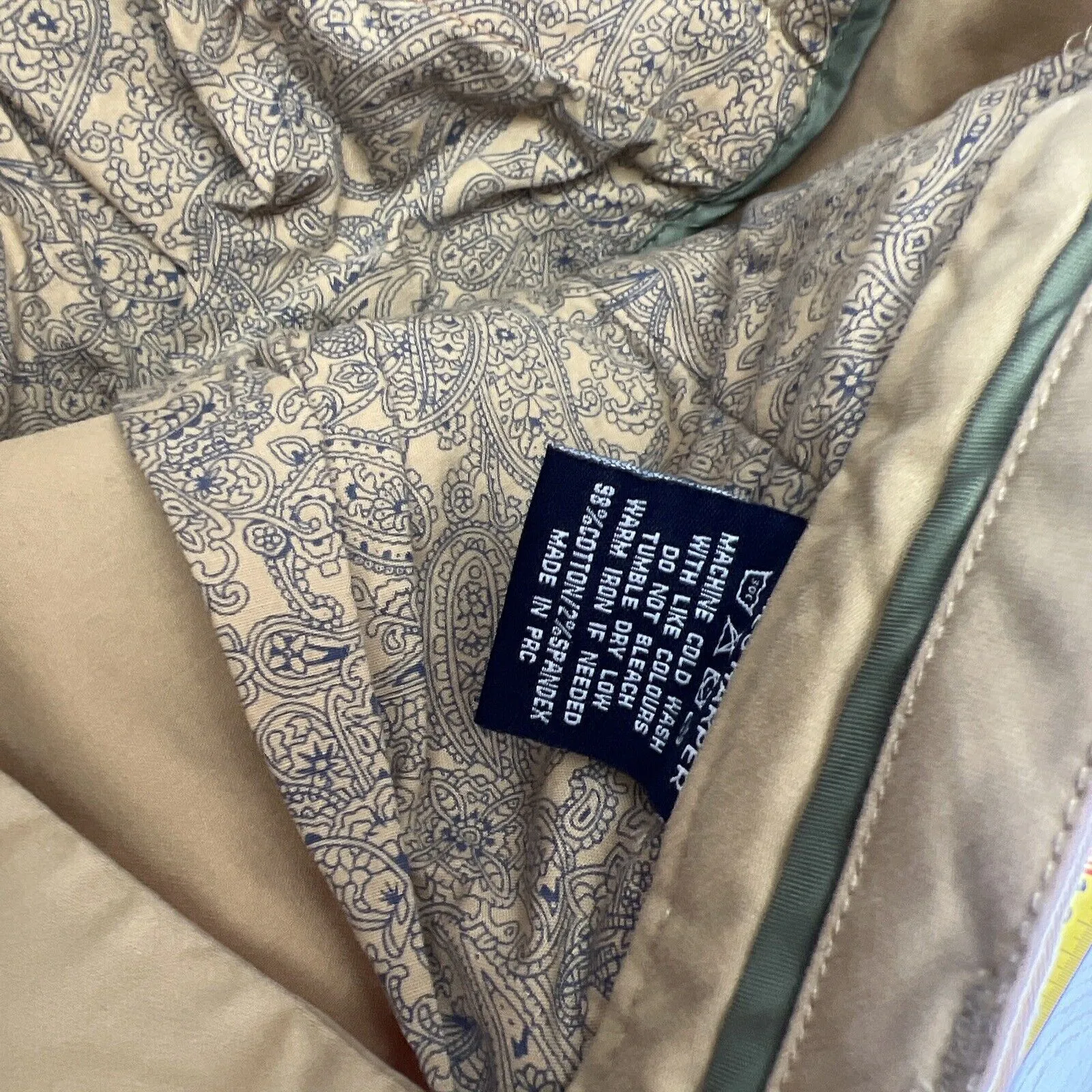 James Harper Mens Slim Beige Chinos Size 34