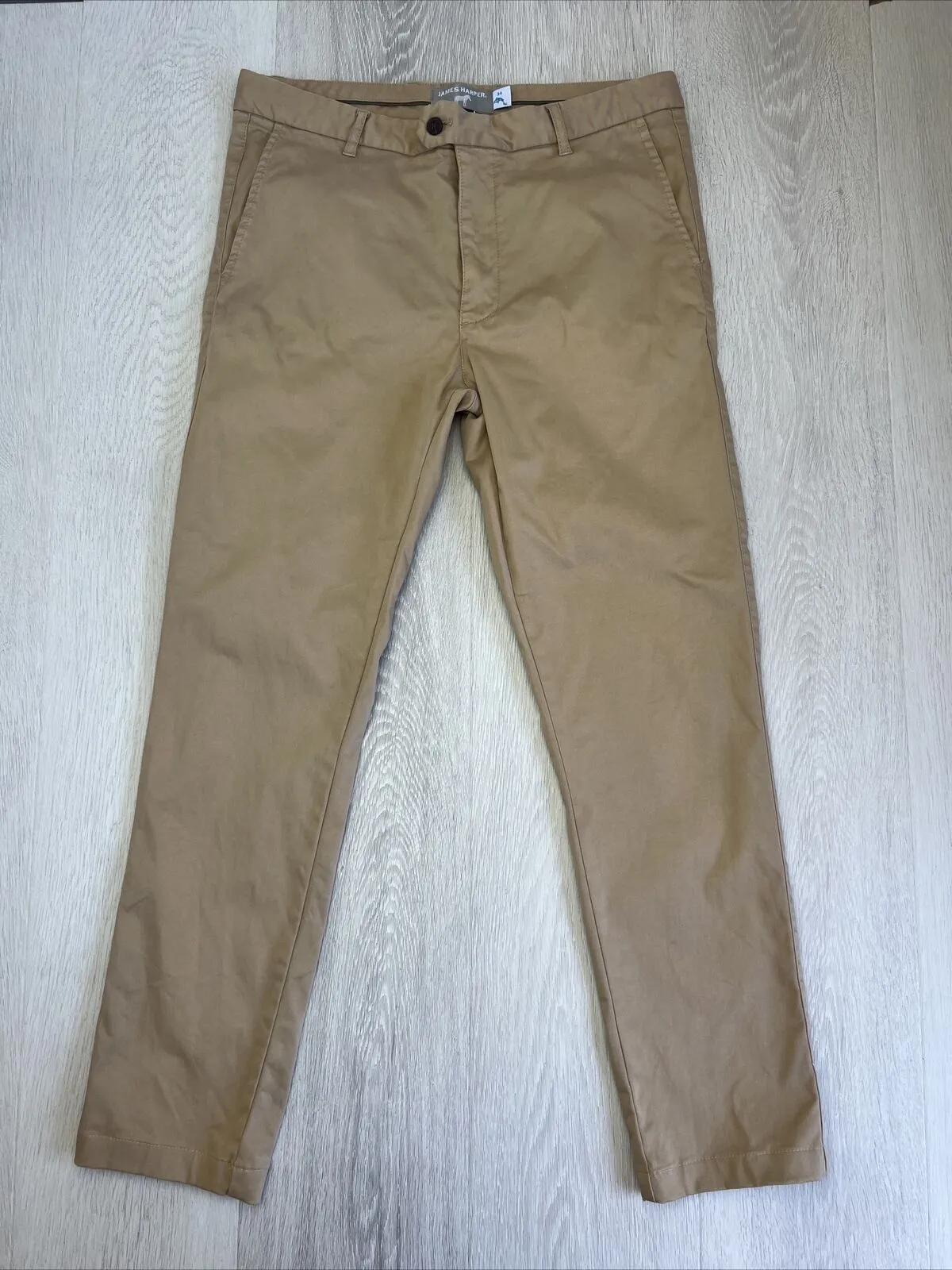 James Harper Mens Slim Beige Chinos Size 34