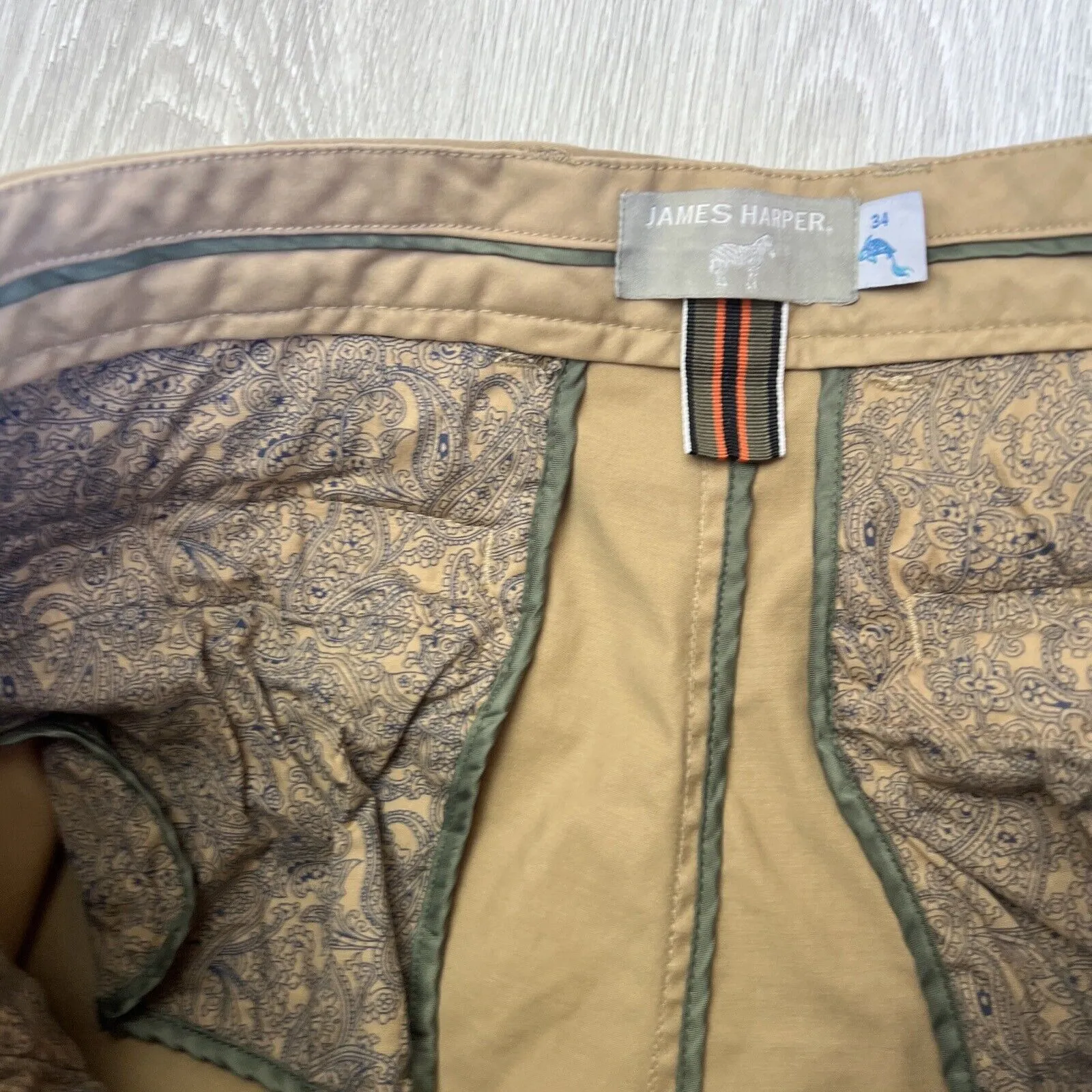 James Harper Mens Slim Beige Chinos Size 34