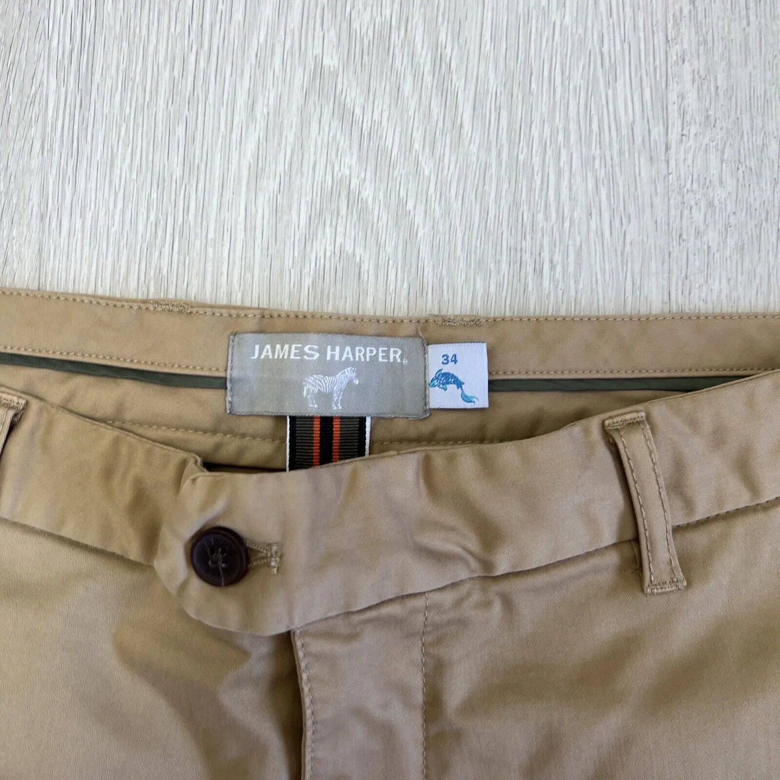 James Harper Mens Slim Beige Chinos Size 34