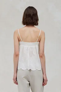 Jasmine Smocked Eyelet Tank - Off White