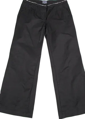 JEAN PAUL GAULTIER PARIS. Black Waist Logo Taping Dyed Wide Pants