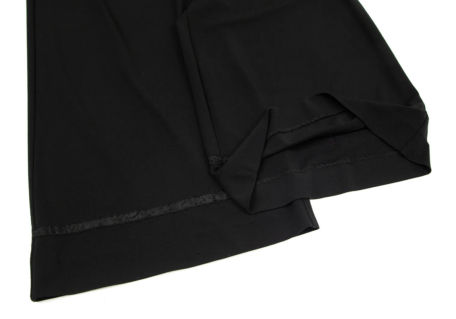 Jean-Paul Gaultier Paris. FEMME. Super Wide Black Hem Tape Design Pants