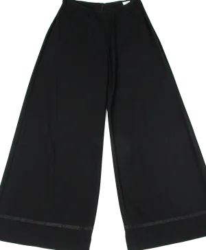Jean-Paul Gaultier Paris. FEMME. Super Wide Black Hem Tape Design Pants