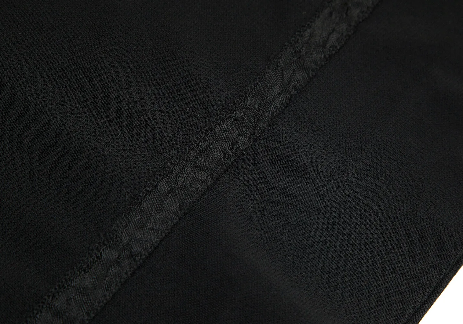 Jean-Paul Gaultier Paris. FEMME. Super Wide Black Hem Tape Design Pants