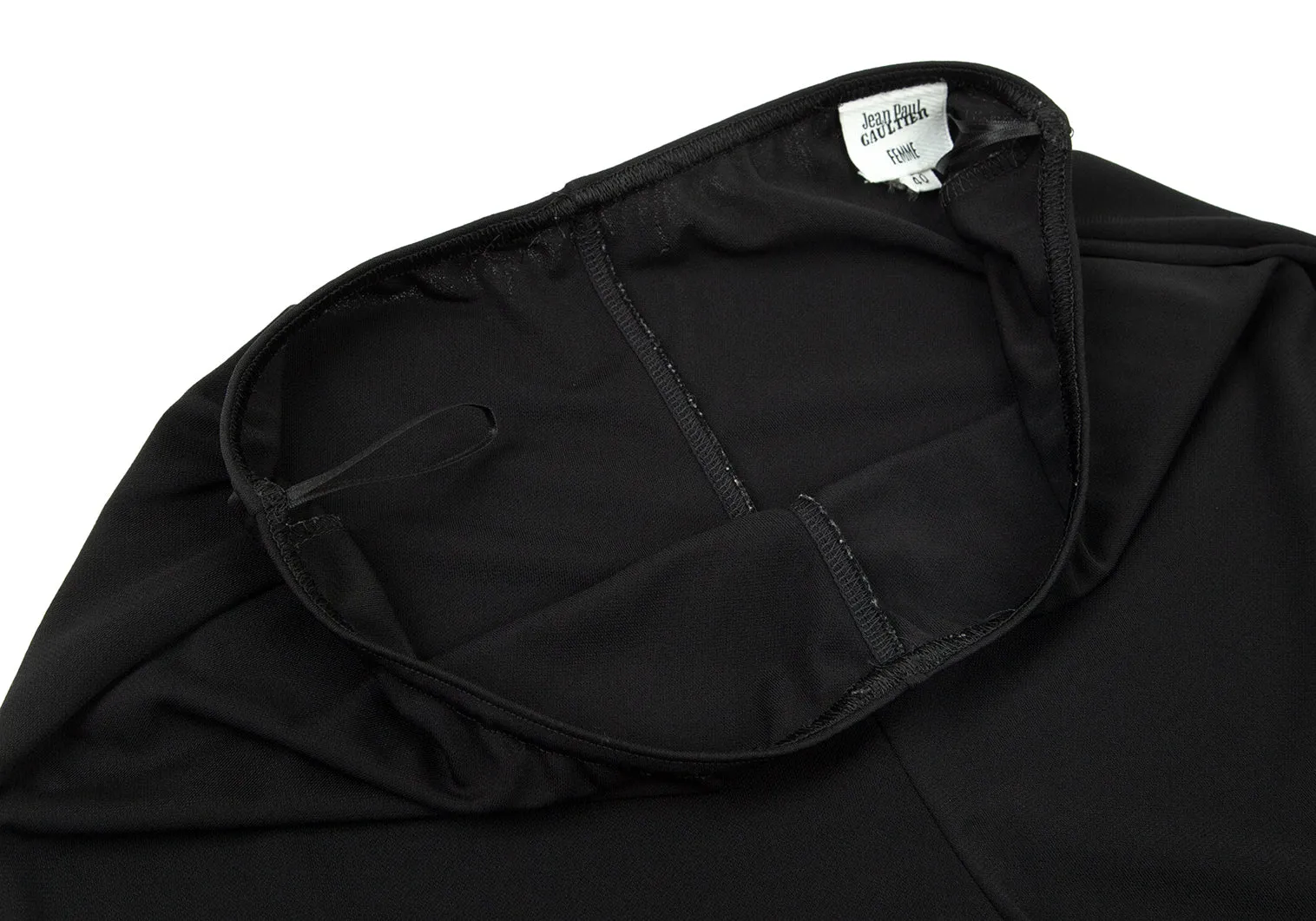 Jean-Paul Gaultier Paris. FEMME. Super Wide Black Hem Tape Design Pants