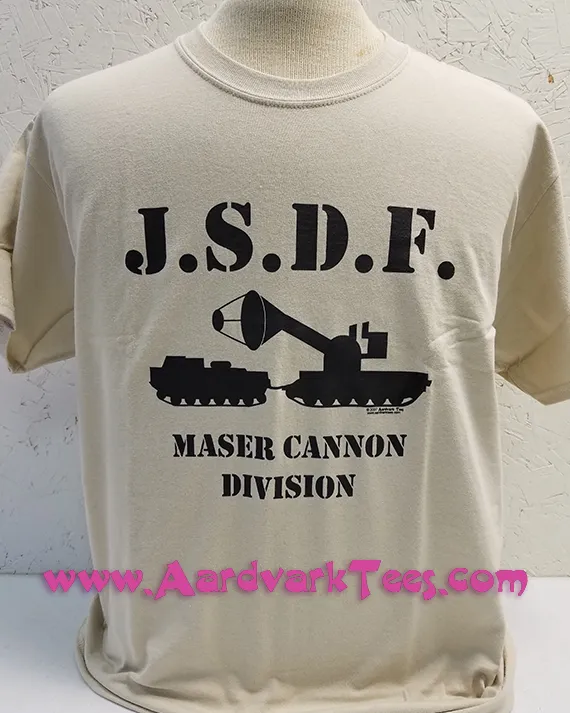 JSDF Maser Cannon Division hand-printed t-shirt -- Godzilla, Kaiju, Monster Movie