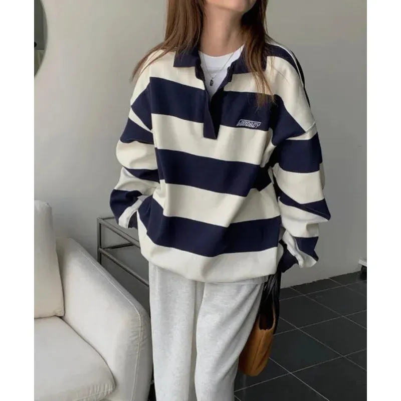 Kawaii Pink Striped Oversize Tee - Autumn '23