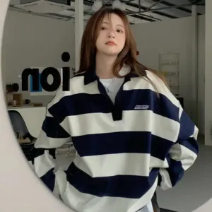 Kawaii Pink Striped Oversize Tee - Autumn '23