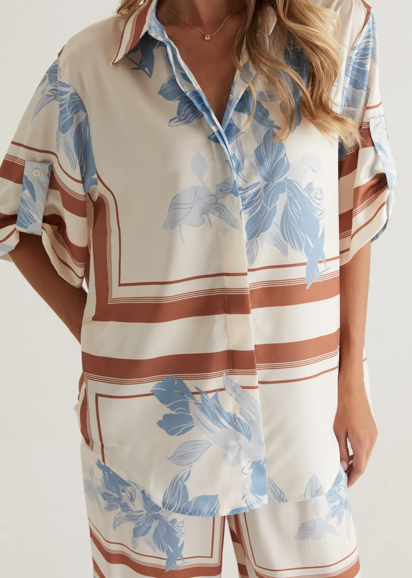 Kaycie Shirt - Blue Flowers