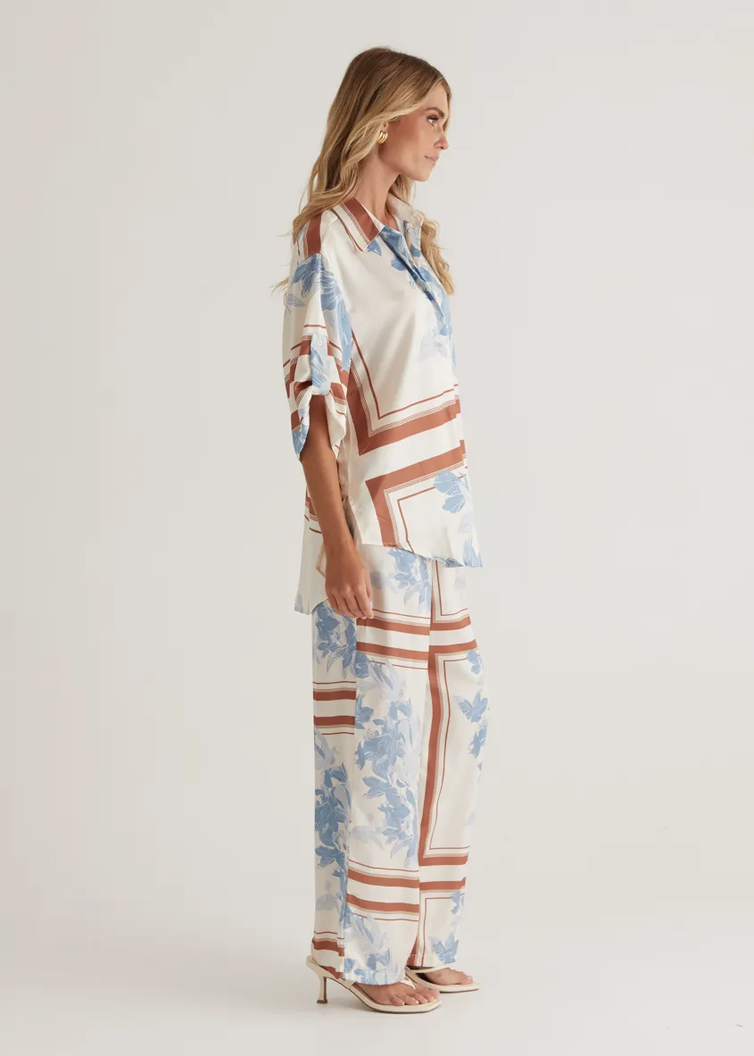 Kaycie Shirt - Blue Flowers