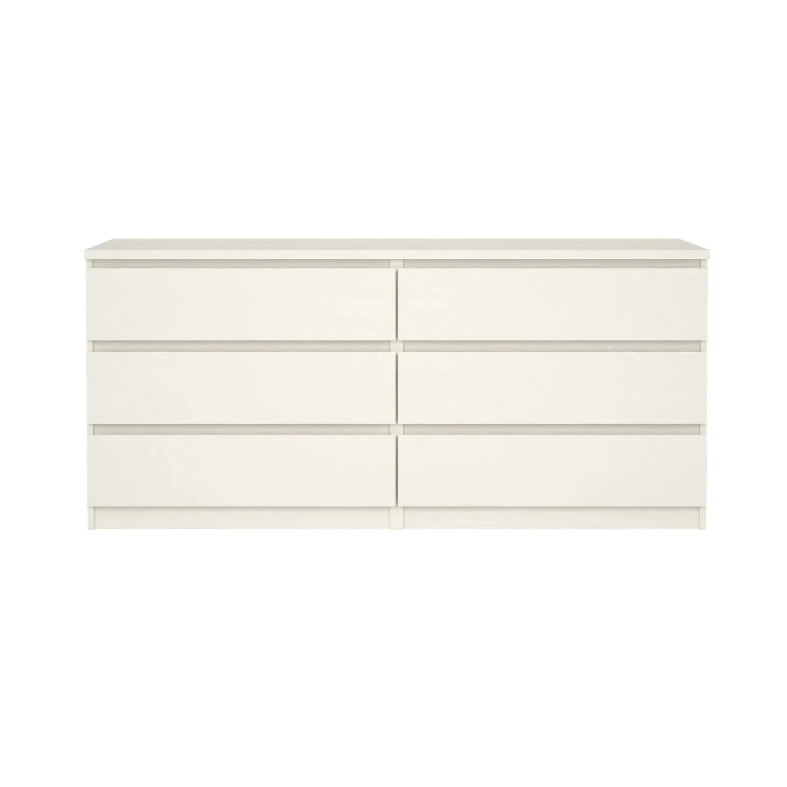 Kepner 6 Drawer Double Dresser White Woodgrain