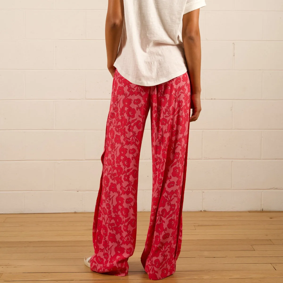 Khloe Relaxed Pants (Pink Damask)