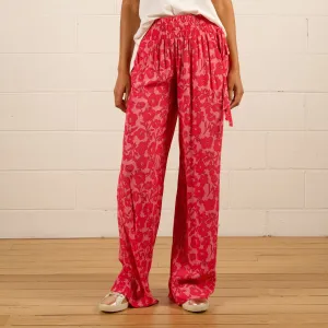 Khloe Relaxed Pants (Pink Damask)