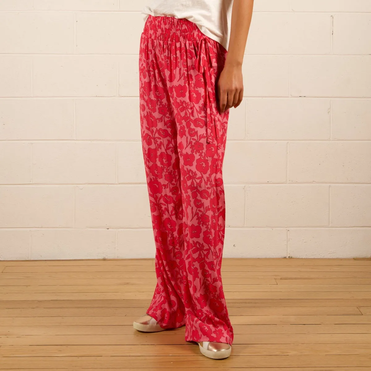 Khloe Relaxed Pants (Pink Damask)