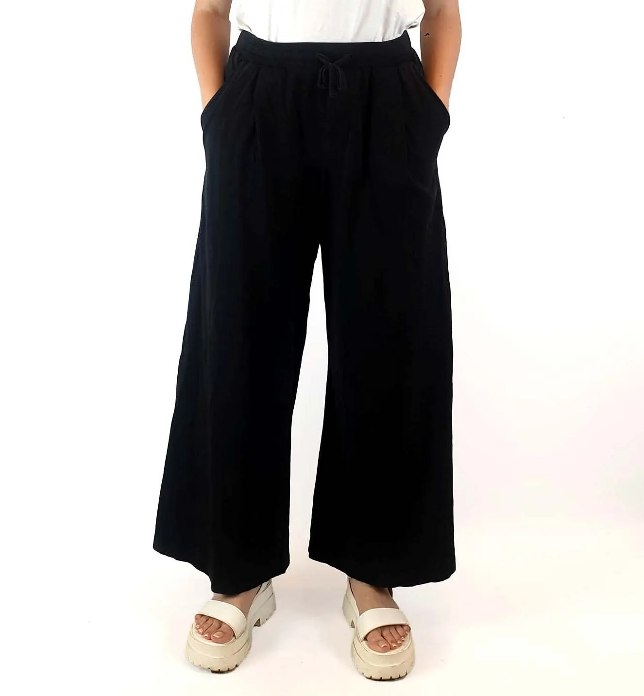 Kowtow black building block wide leg pants size S