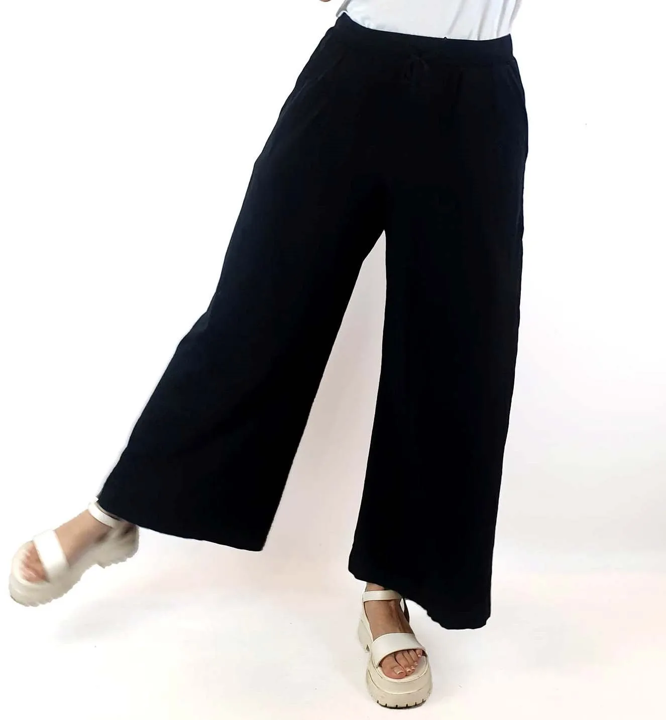 Kowtow black building block wide leg pants size S