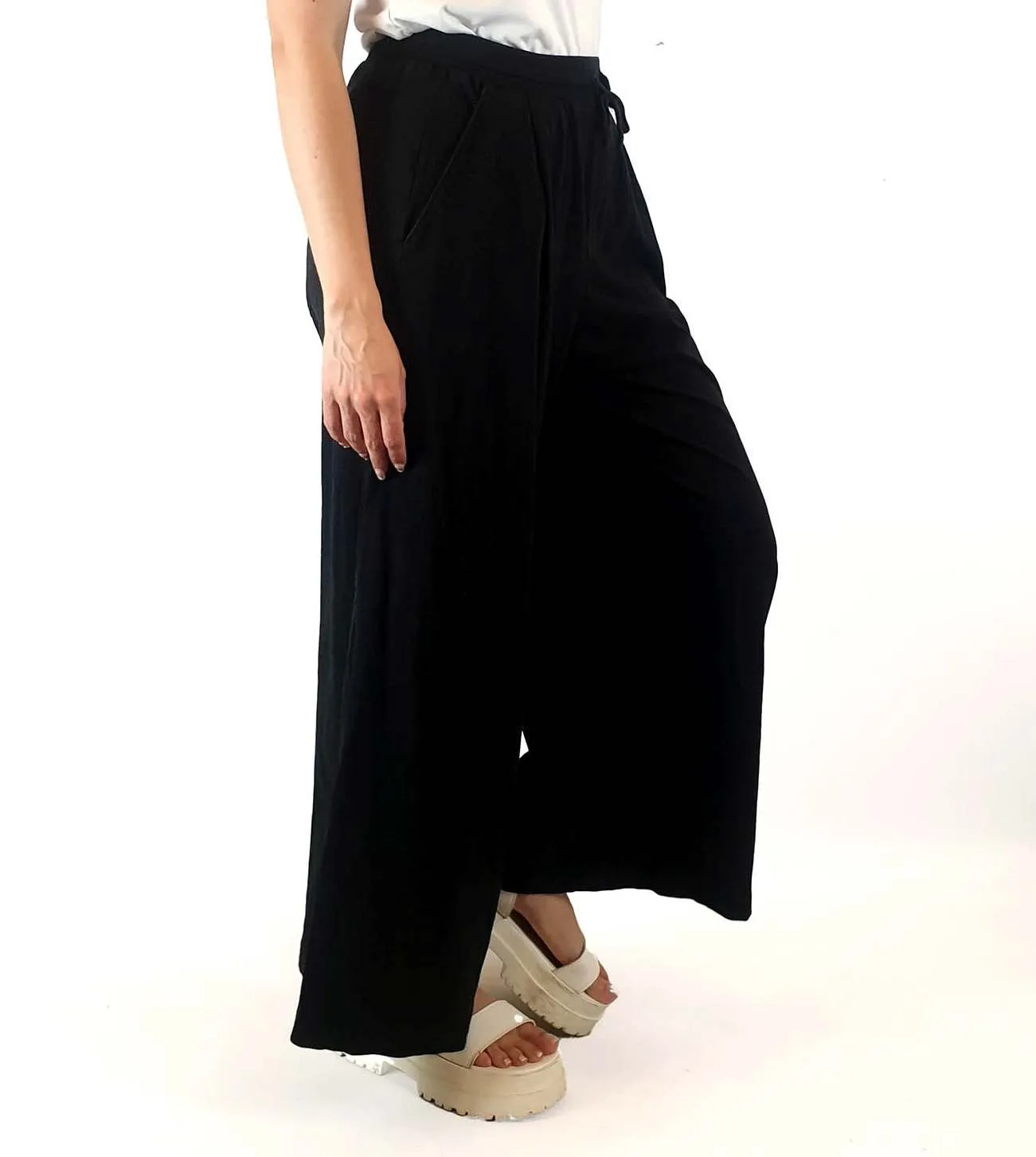 Kowtow black building block wide leg pants size S