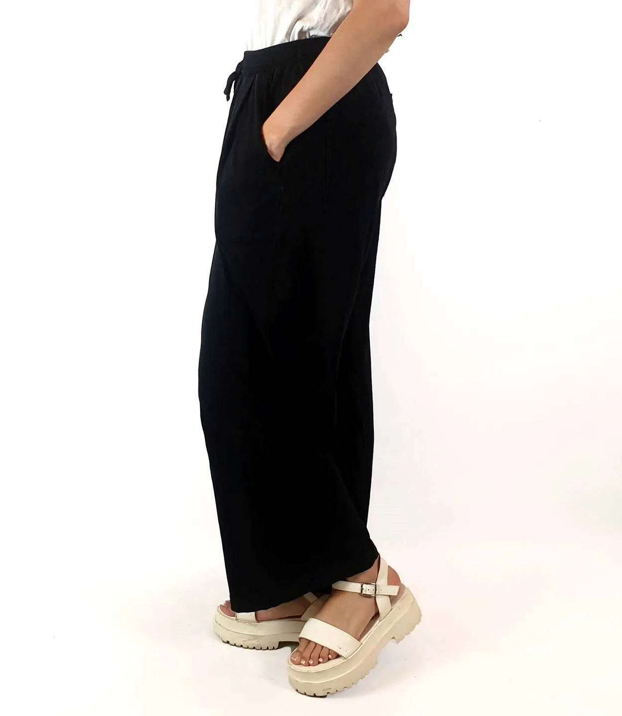 Kowtow black building block wide leg pants size S