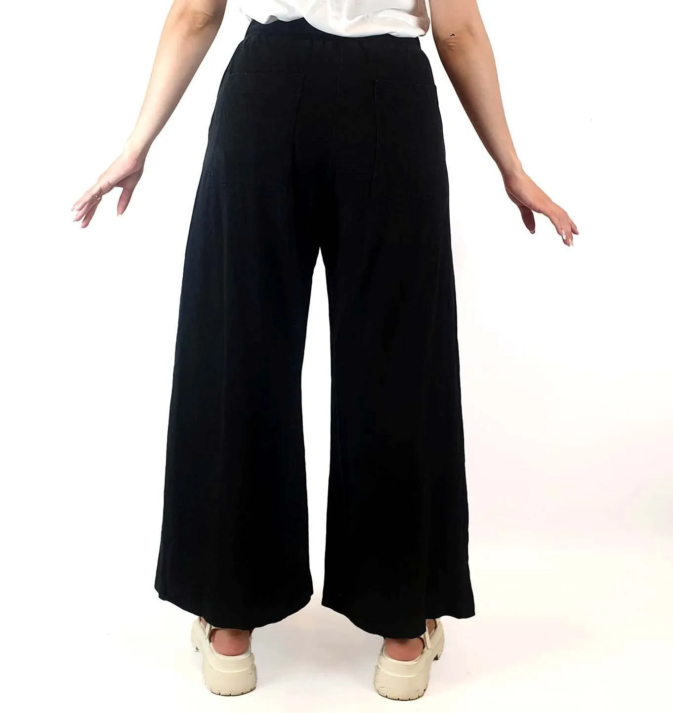 Kowtow black building block wide leg pants size S
