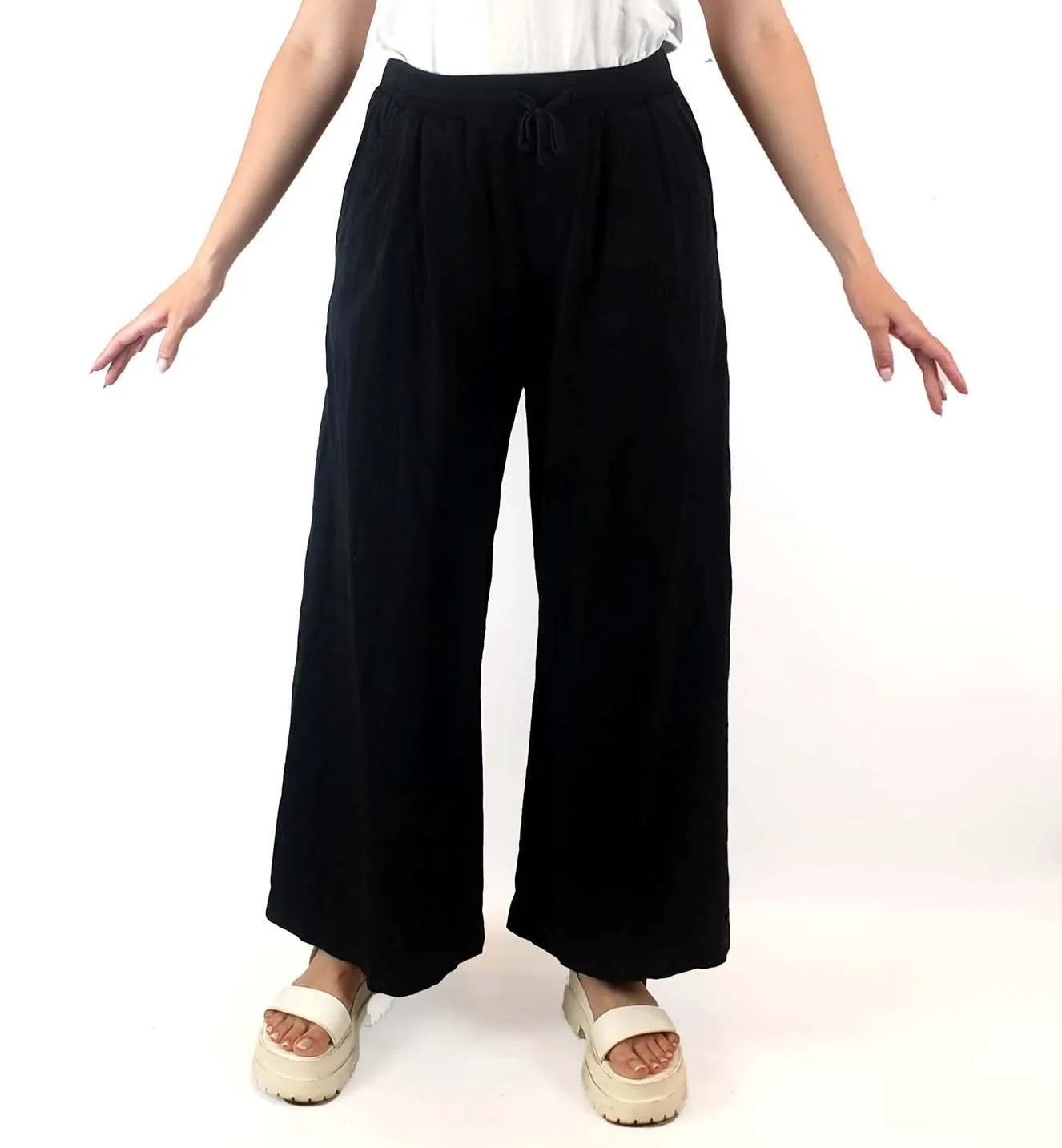 Kowtow black building block wide leg pants size S
