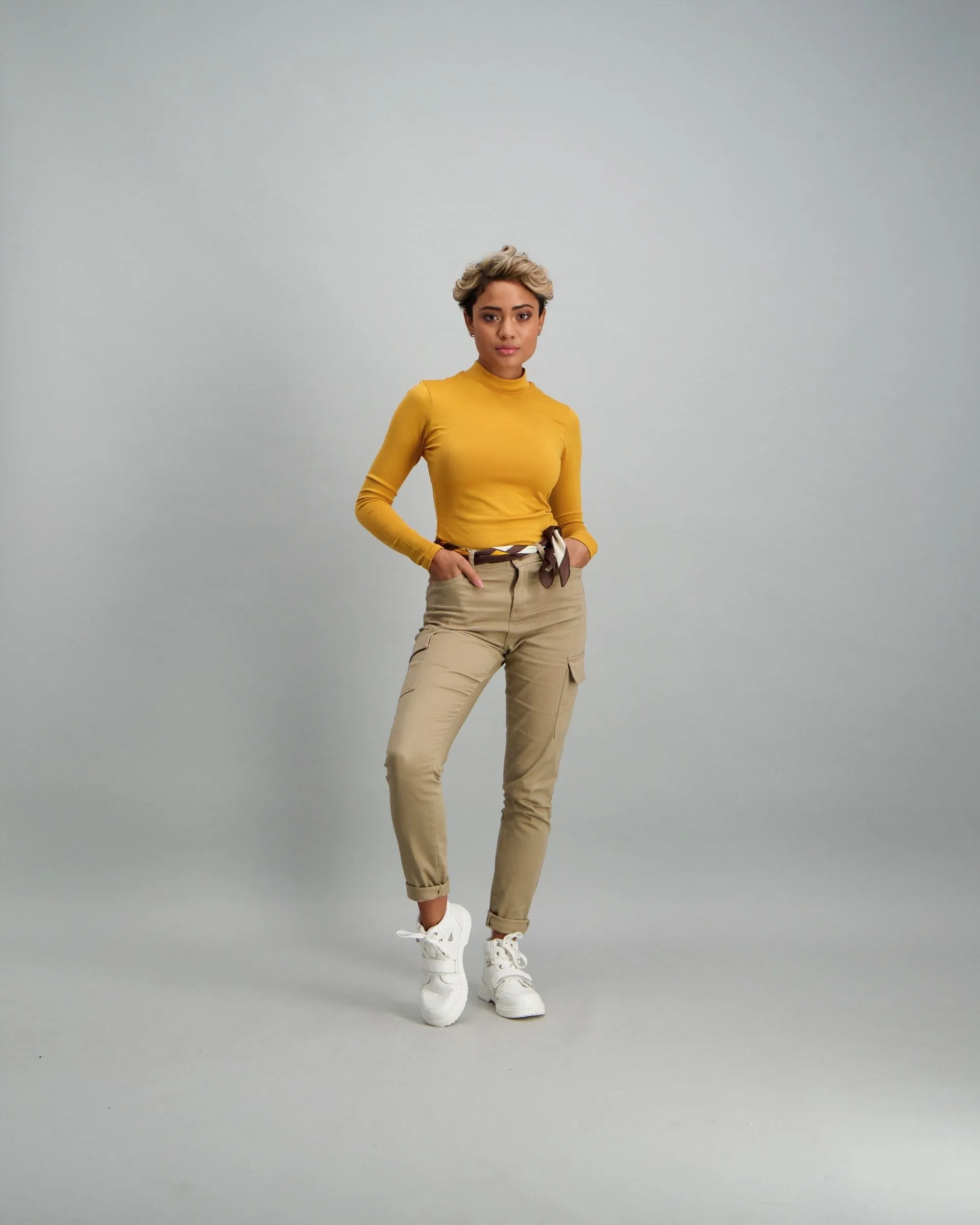 Ladies Turtle Neck Top - Mustard