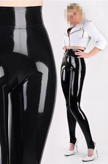 Latex Leggings High Wasit Rubber Skinny Pants