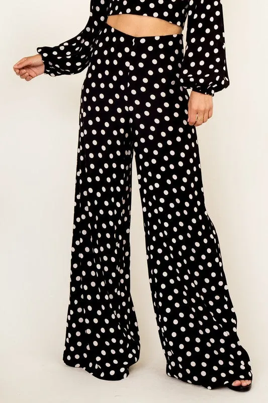 LAYLA WIDE LEG POLKA DOT PANTS