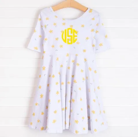 Leah Dress, Yellow Floral