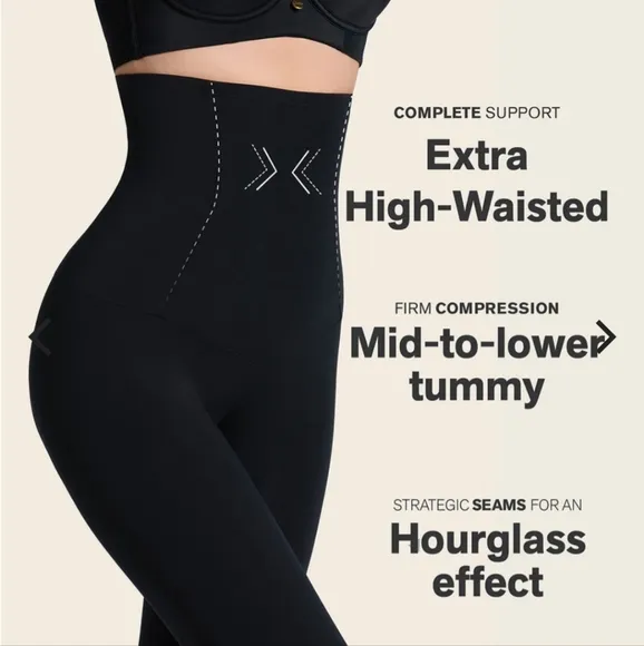 Leonisa High Waisted Tummy Control Leggings for Women Shapewear Size Small Black