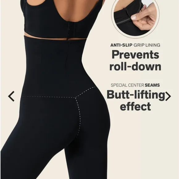 Leonisa High Waisted Tummy Control Leggings for Women Shapewear Size Small Black