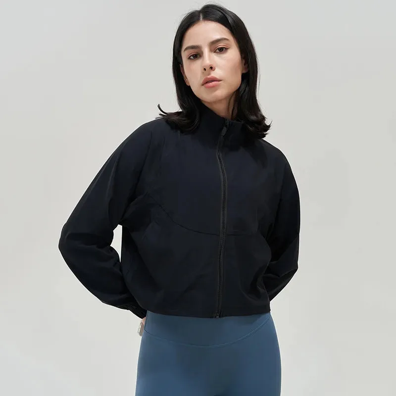 Liana Lightweight Cropped Full Zip Windbreaker Jacket