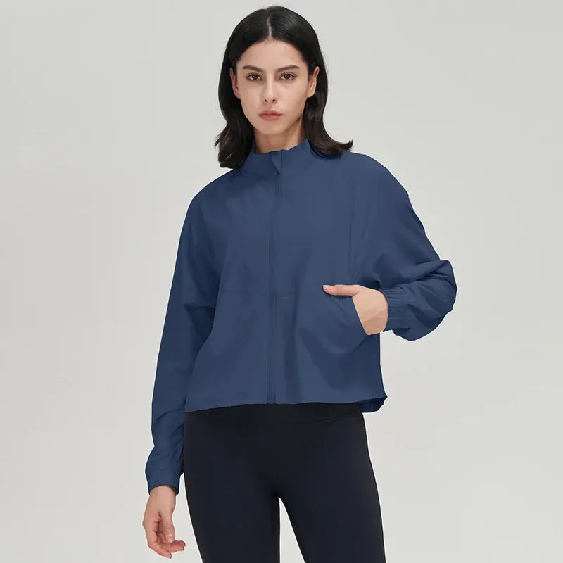 Liana Lightweight Cropped Full Zip Windbreaker Jacket