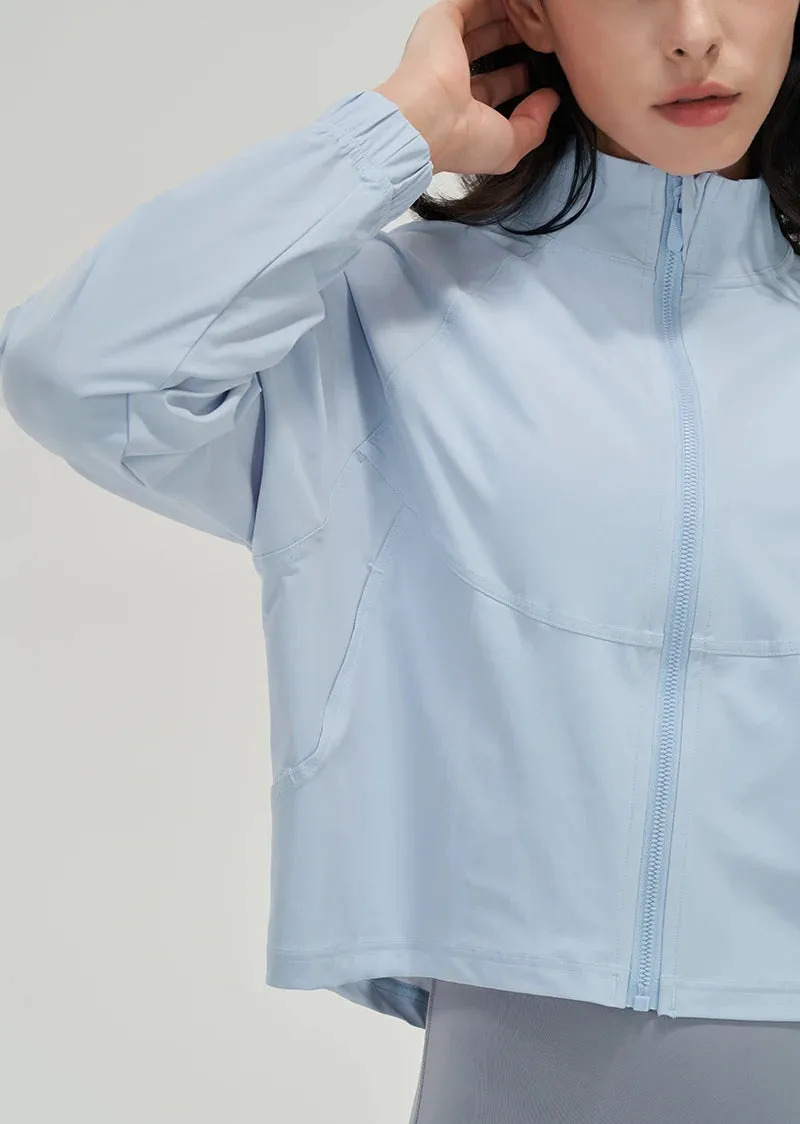 Liana Lightweight Cropped Full Zip Windbreaker Jacket
