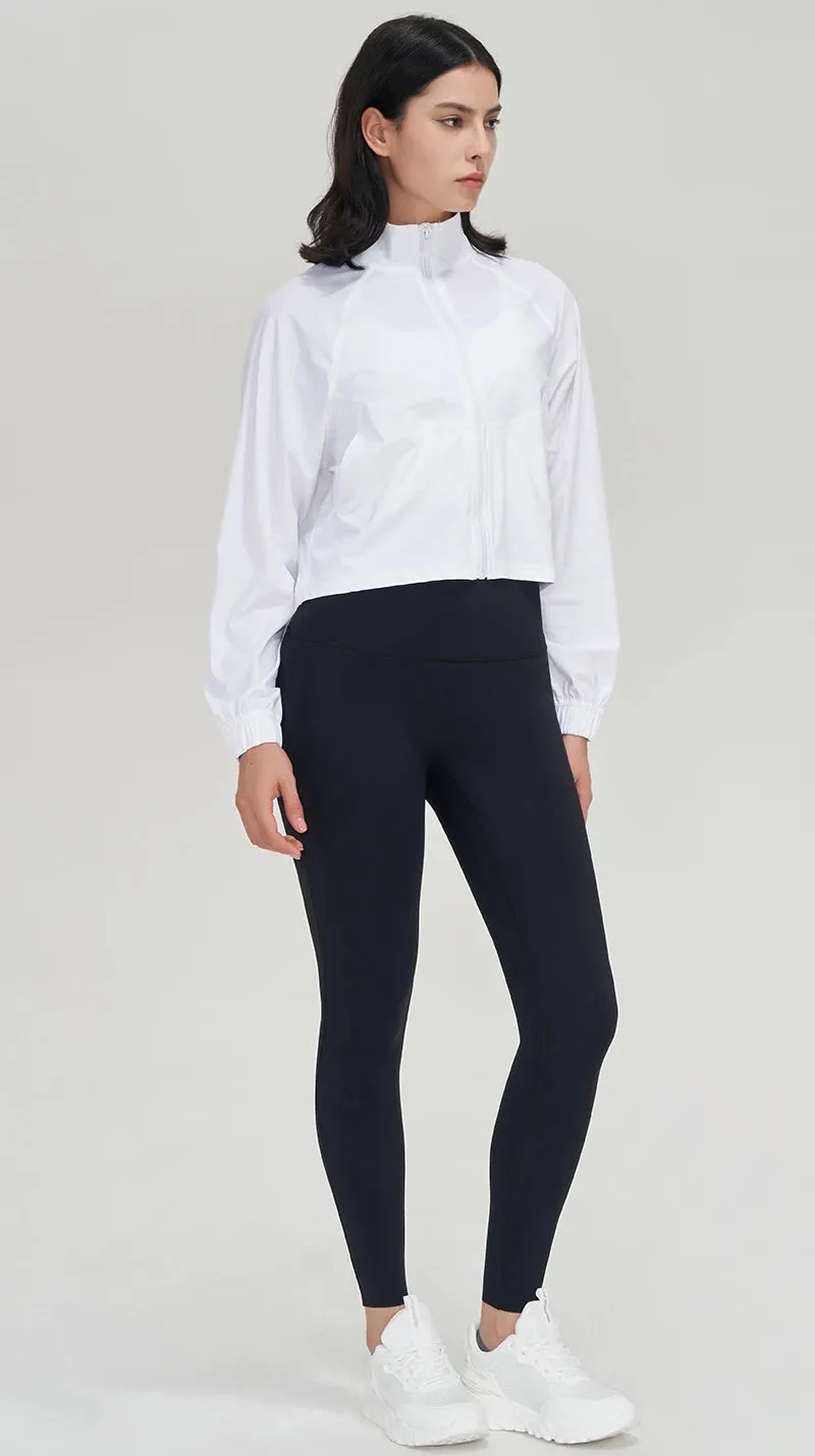 Liana Lightweight Cropped Full Zip Windbreaker Jacket