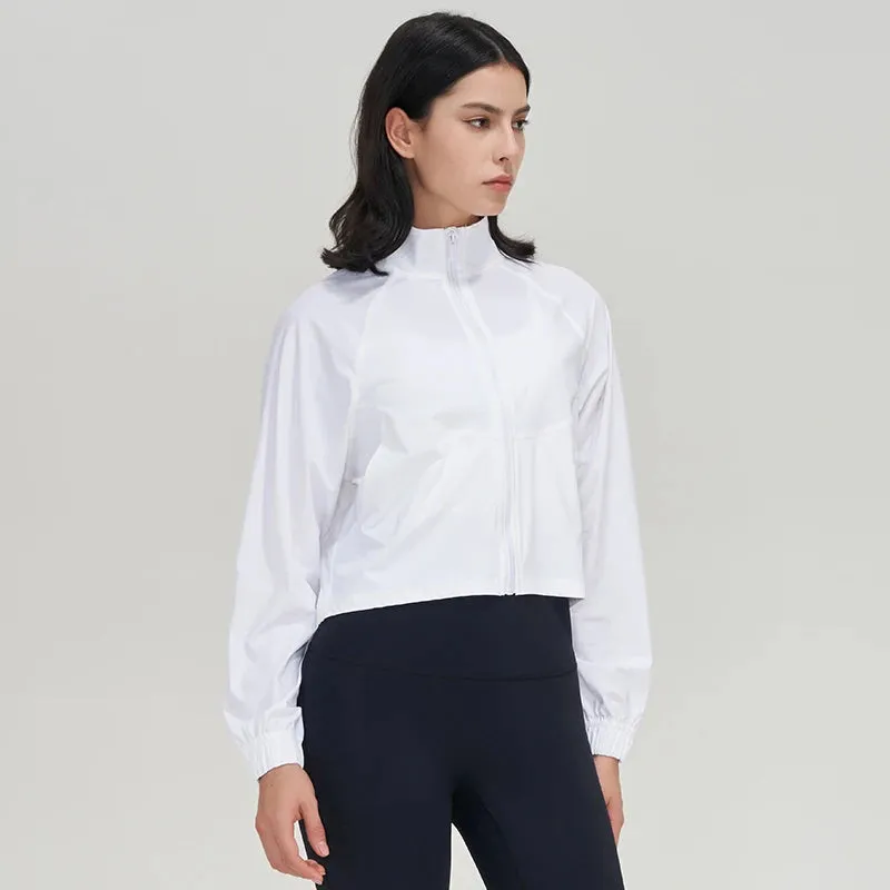 Liana Lightweight Cropped Full Zip Windbreaker Jacket