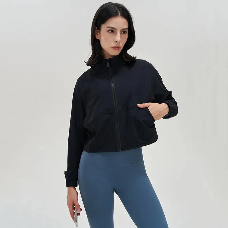Liana Lightweight Cropped Full Zip Windbreaker Jacket