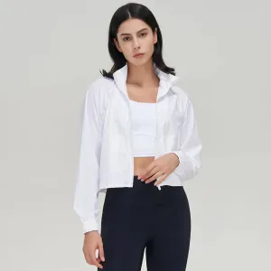 Liana Lightweight Cropped Full Zip Windbreaker Jacket